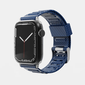 Apple Watch 38mm/40mm/41mm Carbon Fiber Premium TPU Watchband - Blue