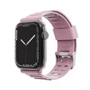Apple Watch 42mm / 44mm / 45mm Carbon Fiber Premium TPU Watchband - Light Pink
