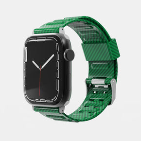 Apple Watch 42mm / 44mm / 45mm Carbon Fiber Premium TPU Watchband - Green
