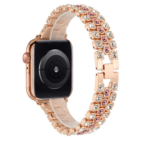 Apple Watch 38/40/41mm Chrome Diamond Watch Band - Gold / Pink