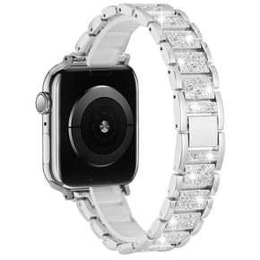 Apple Watch 38/40/41mm Gem Diamond Bling Zinc Alloy Watch Band - Silver