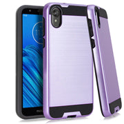 Motorola Moto E6 BC Brushed Metal Hybrid Case - Purple