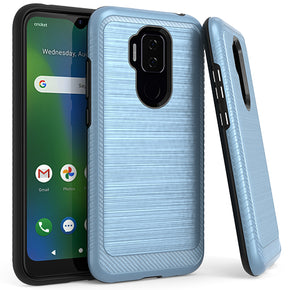 Motorola Moto G Pure / Moto G Power (2022) BC3 Brushed Metal Hybrid Case - Blue