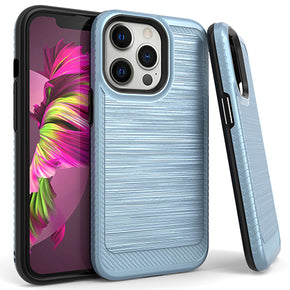 Apple iPhone 13 Pro (6.1) Brushed Metal Hybrid Case - Blue