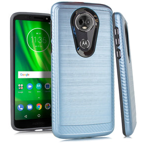 Motorola Moto E5 Supra/Moto E5 Plus Brushed Metal Hybrid Case - Blue