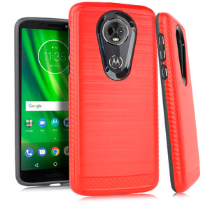 Motorola Moto E5 Supra/Moto E5 Plus BC3 Brushed Metal Hybrid Case - Red
