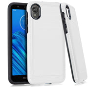 Motorola Moto E6 BC3 Brushed Metal Hybrid Case - White