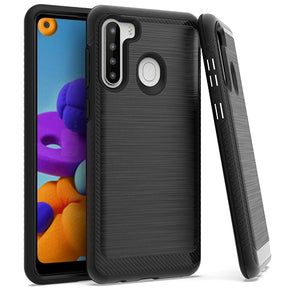 Samsung Galaxy A21 Brushed Hybrid Case Cover