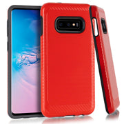 Samsung Galaxy S10e Brushed Hybrid Case - Red