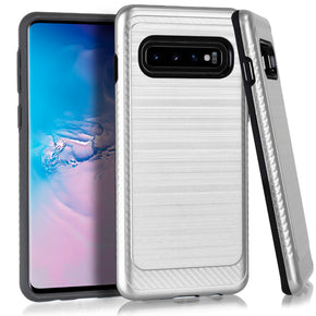 Samsung Galaxy S10 Plus Brushed Metal Case - Silver