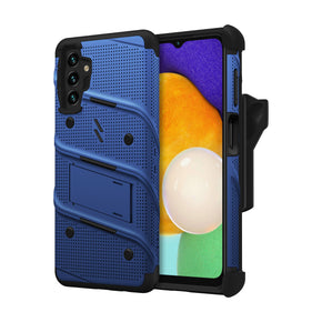 Samsung Galaxy A13 5G Bolt Series Combo Case (with Kickstand, Holster, and Tempered Glass) - Blue / Black
