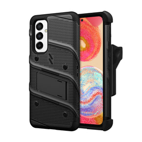 Samsung Galaxy A54 5G BOLT Series Combo Case [with Kickstand, Holster, and Tempered Glass] - Black / Black