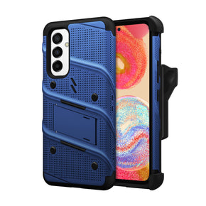 Samsung Galaxy A54 5G BOLT Series Combo Case [with Kickstand, Holster, and Tempered Glass] - Blue / Black