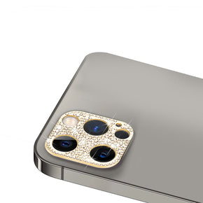 Apple iPhone 12 Pro Max (6.7) Diamond Camera Lens Protector Cover - Gold