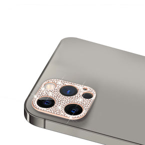 Apple iPhone 12 Pro Max (6.7) Diamond Camera Lens Protector Cover - Rose Gold