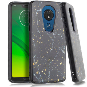 Motorola Moto G7 Play  Gold Flakes Marble Design Case Cover
