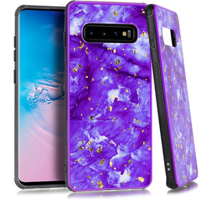 Samsung Galaxy S10 Plus Chrome Flake Marble Case - Purple