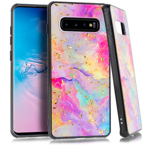 Samsung Galaxy S10 Chrome Flake Marble Case - Rainbow