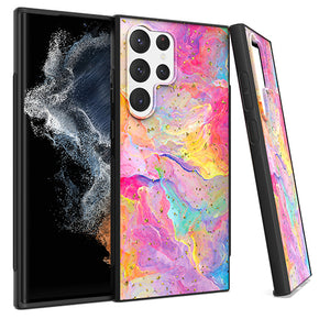 Samsung Galaxy S23 Ultra Chrome Flake Marble Case - Rainbow