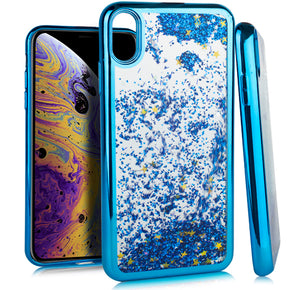 Apple iPhone XS Max CHROME Glitter Motion Case - Blue