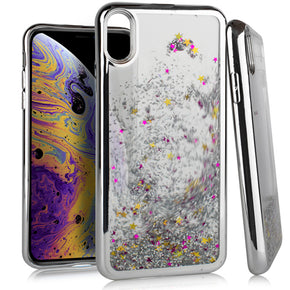 Apple iPhone XS Max CHROME Glitter Motion Case - Silver
