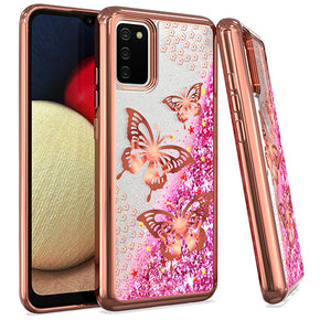 Samsung Galaxy A02s Chrome Glitter Motion Design Case - Butterfly