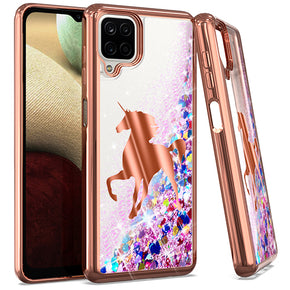 Samsung Galaxy A12 5G Chrome Glitter Motion Design Case - Unicorn