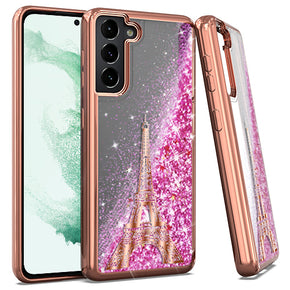 Samsung Galaxy S22 Chrome Glitter Motion Design Case - Eiffel Tower