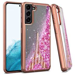 Samsung Galaxy S22 Plus Chrome Glitter Motion Design Case - Eiffel Tower