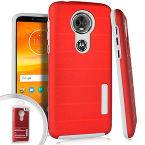 Motorola Moto E5 Supra/Moto E5 Plus Textured Dots Hybrid Case - Red