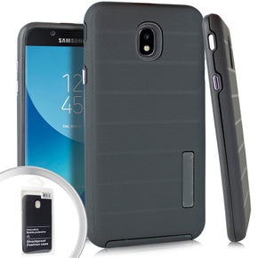 Samsung Galaxy J7 2018 Dotted Texture Hybrid Case - Black
