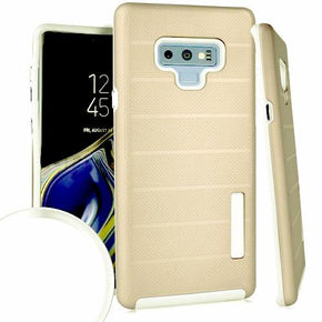 Samsung Galaxy Note 9 Textured Dots Hybrid Case - Gold