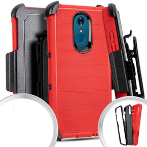 LG Stylo 5 Deluxe Brushed Case w/ Holster - Red
