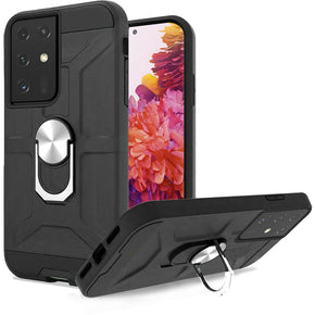 Samsung Galaxy S21 Ultra Dynamic Hybrid Case (with Magnetic Ring Stand) - Black