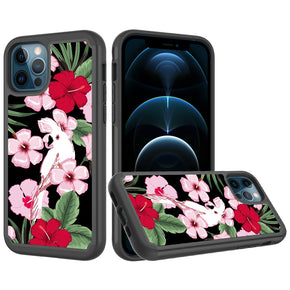 Apple iPhone 12 / 12 Pro (6.1) Beautiful Design Leather Hybrid Case - Charming Flowers
