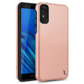 Motorola Moto E6 Division Series Hybrid Case [with Built-in Magnetic Plate] - Rose Gold