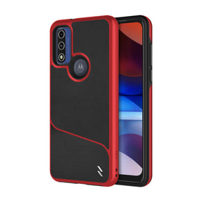 Motorola Moto G Pure Division Series Hybrid Case [with Built-in Magnetic Plate]- Black / Red