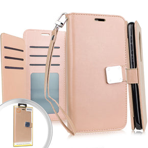 Apple iPhone XR Deluxe Trifold Wallet Case - Rose Gold
