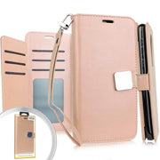 LG Stylo 5 Deluxe Trifold Wallet Case - Rose Gold