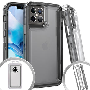 Apple iPhone 12 Pro Max (6.7) 3-in-1 Layered Heavy Duty Transparent Hybrid Case - Smoke