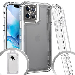 Apple iPhone 12 Pro Max (6.7) 3-in-1 Layered Heavy Duty Transparent Hybrid Case - Clear