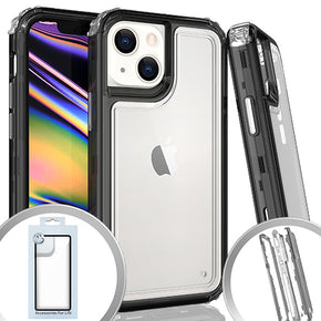 Apple iPhone 13 (6.1) / iPhone 14 (6.1) 3-in-1 Layered Heavy Duty Transparent Hybrid Case