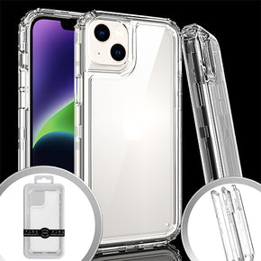Apple iPhone 14 Plus (6.7) 3-in-1 Layered Heavy Duty Transparent Hybrid Case - Clear