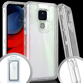 Motorola Moto G Play (2021) 3-in-1 Layered Heavy Duty Transparent Hybrid Case - Clear