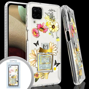 Samsung Galaxy A12 5G IMD Transparent Clear Glitter Design Case - Perfume NO.2
