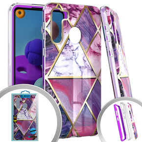 Samsung Galaxy A21 Hybrid Marble Design Case Cover
