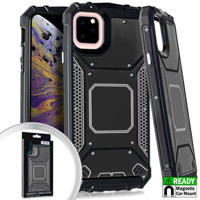 Apple iPhone 11 (6.1) Metal Jacket Magnetic Hybrid Case - Black