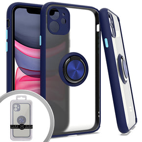 Apple iPhone 11 (6.1) Magnetic Ringstand 3 Transparent Smoke Case - Blue