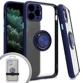 Apple iPhone 11 Pro Max (6.5) Magnetic Ringstand 3 Transparent Smoke Case - Blue