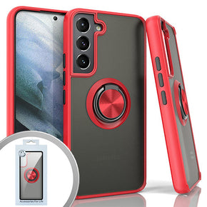 Samsung Galaxy S23 Plus Magnetic Ringstand 3 Transparent Smoke Case - Red